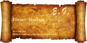 Ebner Ibolya névjegykártya